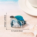 Cute sea turtle acetate hair claw clip with blue marble texture for women's hair - Sea Turtle (C15-4-3)