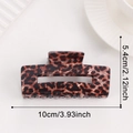 Grande molletta per capelli leopardata 10cm rettangolare tartarugata accessorio alla moda - Leopardo Marrone Scuro