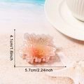 Pink translucent ocean coral hair claw clip in 5.7cm size for women's hairstyle - Coral (C15-4-7)
