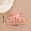 Pink marble textured hair claw clip with glitter finish and hollow design, 3.8 inch length - Peach Pink