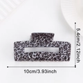 Grande molletta per capelli leopardata viola-grigio, elegante pinza a squalo da 10cm donna - Stampa Leopardata Grigio e Nero