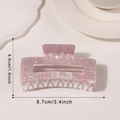 Pink purple nebula hair claw clip with pearlescent texture, size 8.7cm in length - 8.7cm / Silver Purple