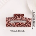 Grande molletta per capelli maculata marrone 10 cm fermaglio per capelli - Leopardo Bianco Marrone