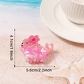 Pink sea lion hair claw clip with floral detail and translucent shell texture - Seal (C15-4-4)