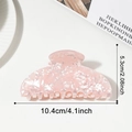 Pink marble pattern large claw clip for hair with dimensions 4.1 inch in length - Soft Pink