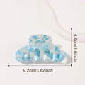 Molla per capelli con trama in marmo blu e bianco e misure di 9,2 cm - Celeste