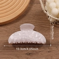 Pink marble texture hair claw clip 10.3cm large acetate shark hair clip for women - White Pink (10.3cm) (C1-3-17)