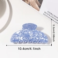 Light blue acetate hair claw clip with ice texture measuring 4.1 inch for elegant styling - Iridescent Blue