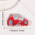 Sparkly gingerbread house hair claw clip with red and silver glitter festive hair accessory - House Style (C10-4-25)