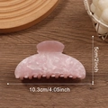 Pink marble texture hair claw clip size 10.3cm for women elegant hair styling tool - Soft Pink (10.3cm)