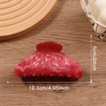 Elegante molletta per capelli rosso marmorizzato per donna, lunga circa 10,3 cm - Rosso Vino (10.3cm)