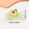 Hellgrüne Avocado Haarklammer mit glänzendem Finish und kleinen Birnenmustern - Avocado