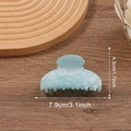 Light blue marble texture hair claw clip size 7.9cm resin shark hair accessory for women - Ice Blue (7.9cm)