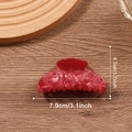 Elegant red marble textured hair claw clip with gold spring for women hair accessory - Wine Red (7.9cm)