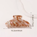 Pinza para el pelo jaspeada perlada de 4 pulgadas con acabado luminiscente - 10.2cm / Marrón