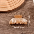 Elegant peach marble hair claw clip with glossy finish, 7.9cm medium shark clip for women - Orange Coffee (7.9cm)