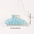Blue and white marble pattern large hair claw clip with 10.2cm length dimensions - 10.2cm / Blue