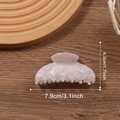 Pink marble jelly hair claw clip with measurements 7.9cm x 4.3cm on a wooden background - White Pink (7.9cm)