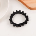 Élastique à cheveux élégant avec perles noires et bande élastique pour le quotidien - Noir Avec Perles Noires