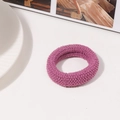 Thick elastic hair tie with deep purple pineapple weave texture for high ponytail - Berry Pink