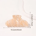 Pinza de pelo de tiburón melocotón irisado macarrón grande con textura ondulada - 10.2cm / Amarillo Jengibre