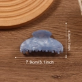 Light blue marble texture jelly hair claw clip with 7.9cm length and matte finish - Deep Blue (7.9cm)