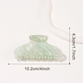 Pinza para el pelo verde claro jaspeado perlado, longitud 10,2 cm para peinados de mujer - 10.2cm / verde claro