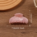 Pinza per capelli in acetato rosa marmorizzato con elegante design a semicerchio - Rosa Tenue (7.9cm)