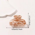 Brown marble pattern hair claw clip for women, size 6.9cm width and 4.1cm height - 6.9CM / Brown