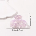 Purple marble hair claw clip with pearlescent finish and dimensions 6.9cm by 4.1cm - 6.9CM / Purple