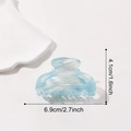 Blue and white marble hair claw clip in medium size for women with spring closure - 6.9CM / Blue
