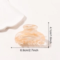 Orange marble pattern acrylic hair claw clip for women, size 6.9cm for daily styling - 6.9CM / Ginger Yellow