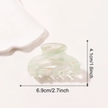 Translucent light green marble hair claw clip in 6.9cm size with acrylic texture - 6.9CM / Light Green