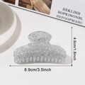 Zilveren glitter haarklem voor dames, maat 8,9x4,6 cm, sprankelend haaraccessoire - Zilverijs