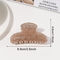 Amber haarklem met gouden glitters, afmeting 8,9cm x 4,6cm voor dames haaraccessoires - Champagnegoud