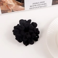 Coletero de felpa negra suave de chenilla para peinados de estilo minimalista - Negro