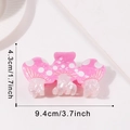 Pink mushroom claw clip with white dots and marble texture handle, size 3.7 inches - Pink Mushroom 9.4cm (D14-3-7)