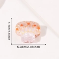 Pink translucent mushroom claw clip with orange dots and 5.3cm dimension marking - Orange Mushroom 5.3cm (D21-1-19)