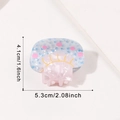 Cute blue mushroom hair claw clip with polka dots and pink base, size 5.3cm x 4.1cm - Blue Mushroom 5.3cm (D21-1-22)
