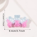 Pink mushroom pattern hair claw clip with blue polka dots on white background, 9.4cm long - Blue Mushroom 9.4cm (D14-3-9)