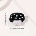 Polka dot mushroom hair claw clip in black and white marble with 2.08 inch size guide - Black Mushroom 5.3cm (D21-1-24)