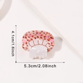 Cute mushroom pattern hair claw clip in translucent white with pink polka dots - Brown Mushroom 5.3cm (D21-1-21)