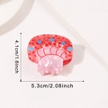 Pink mushroom-shaped acetate hair claw clip with red texture and blue dots 5.3cm - Pink Mushroom 5.3cm (D21-1-20)