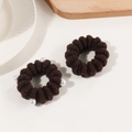 Dark brown high elasticity pearl hair scrunchies set for ponytail styling - Pearl Pair / Dark Brown
