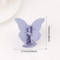 Pinza para el cabello de mariposa lila mate con medidas de 6,7 cm de ancho para mujer - Violeta Claro