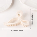 Pinza para el pelo con lazo beige mate para mujer, 10,9 cm con elegante diseño de cinta - Blanco Roto