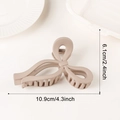 Pinza para el pelo con lazo caqui mate y diseño ondulado para mujer, grande 10,9 cm - Beige Café