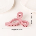 Pinza para el pelo rosa mate con lazo para mujer, 10,9 cm de largo con acabado esmerilado - Rosa