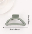 Matt grau-grüne halbkreisförmige Haarklammer mit 9cm Breite für elegantes Haarstyling - Armeegrün