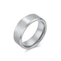 Anello uomo 8mm in tungsteno argento con finitura spazzolata opaca e bordi lucidi - Taglia 6 / Color Acciaio